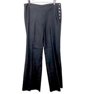 Elevenses Anthropologie Black Linen Blend Straight Leg Pants